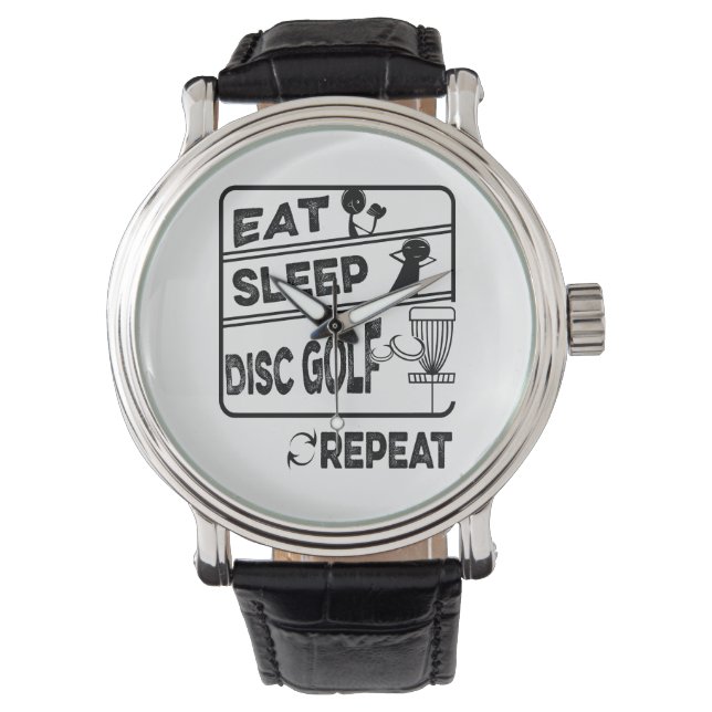 Disc Golf Eat Sleep Repeat Watch (Front)