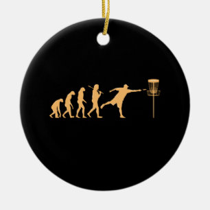Disc Golf Evolution Ceramic Ornament
