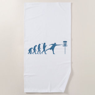 Disc Golf Evolution - Fun Gift for Disc Golfer Beach Towel