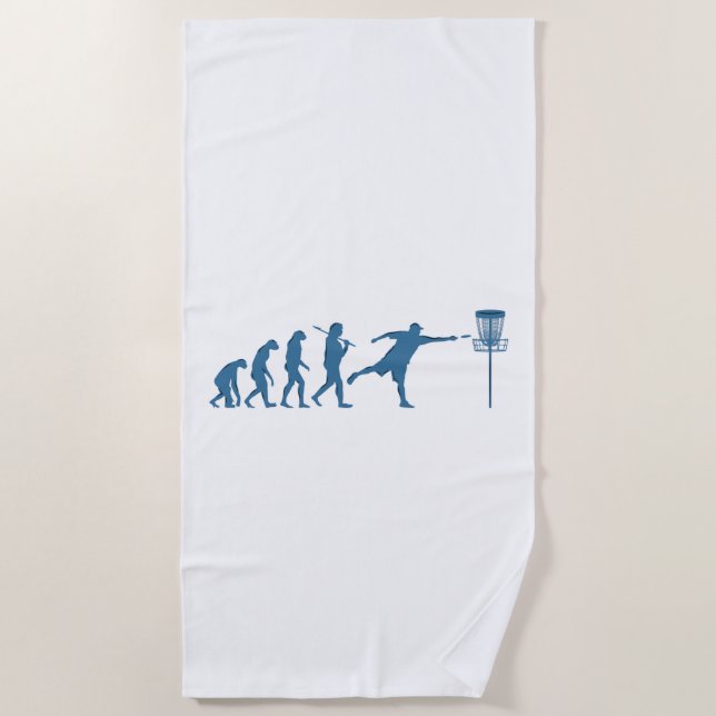 Disc Golf Evolution - Fun Gift for Disc Golfer Beach Towel (Front)