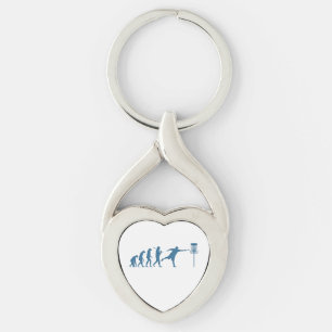Disc Golf Evolution - Fun Gift for Disc Golfer Key Ring