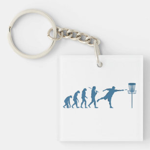 Disc Golf Evolution - Fun Gift for Disc Golfer Key Ring