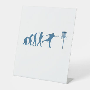 Disc Golf Evolution - Fun Gift for Disc Golfer Pedestal Sign