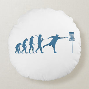 Disc Golf Evolution - Fun Gift for Disc Golfer Round Cushion