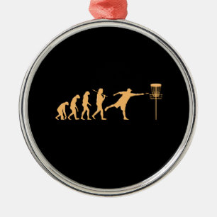 Disc Golf Evolution Metal Ornament