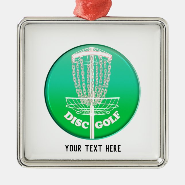 Disc Golf Frisbee Cage Metal Ornament (Front)