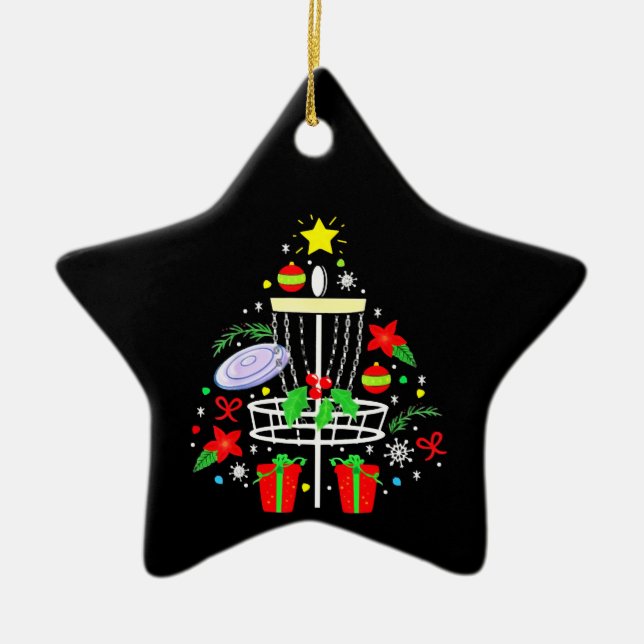 Disc Golf Frisbee Christmas Ornament Tree Funny (Front)