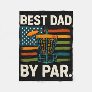 Disc Golf Frisbee Funny Best Dad Par Camo Us Flag Fleece Blanket