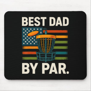 Disc Golf Frisbee Funny Best Dad Par Camo Us Flag Mouse Pad