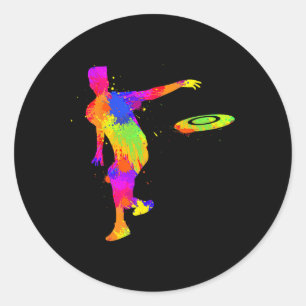 Disc Golf Frisbee Men Boys Kids Classic Round Sticker