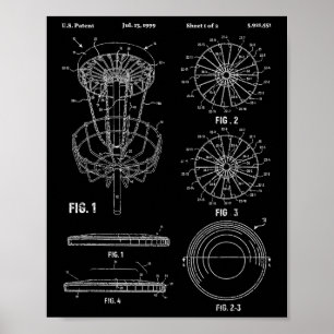 Disc Golf Frisbee Player Disc Golfer Sket Patent Poster