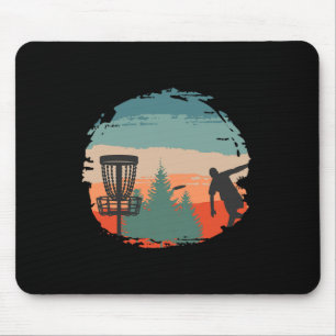 Disc Golf Frisbee Player Disc Golfer Vintage Retro Mouse Pad