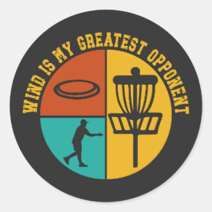Disc Golf Funny Design Retro Disc Golf Classic Round Sticker