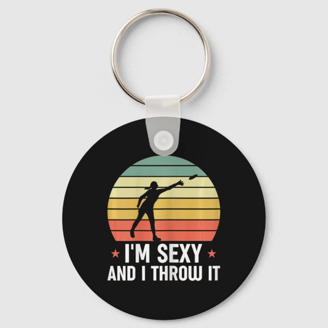 Disc Golf Funny Disc Golfer I'm Y And I Throw It F Key Ring (Front)