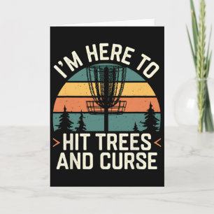 Disc Golf Funny Hit Trees And Curse Retro Disc Gol Card
