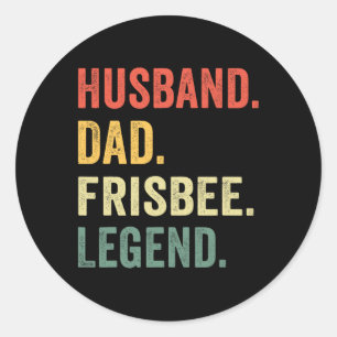 Disc Golf Funny Husnd Dad Legend Vintage Frisbee S Classic Round Sticker