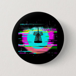 Disc Golf Glitch - Vintage Disc Golf Lover 6 Cm Round Badge