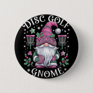 Disc Golf Gnome Christmas Spirit Fun Holiday Vibes 6 Cm Round Badge