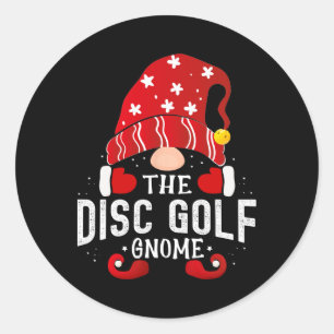 Disc Golf Gnome Matching Christmas Pjs For Family Classic Round Sticker