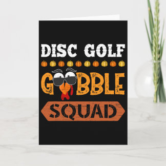 Disc Golf Gobble Squad Turkey Thanksgiving Golfer  Card