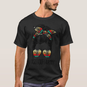 Disc Golf Grammy Life Messy Bun Glasses Disc Golf T-Shirt