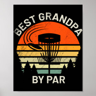 Disc Golf Grandpa Best Grandfather By Par Frisbee  Poster