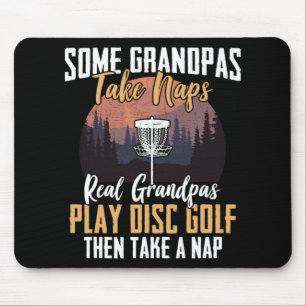 Disc Golf Grandpa Disc Golfing Frisbee Disc Golf F Mouse Pad