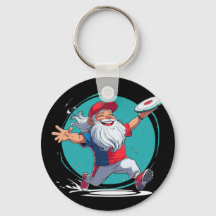 Disc Golf Grandpa – Dynamic Turquoise Circle Throw Key Ring