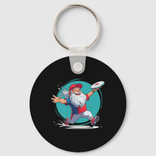 Disc Golf Grandpa – Dynamic Turquoise Circle Throw Key Ring