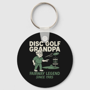 Disc Golf Grandpa Fairway Legend Since 1985 Key Ring