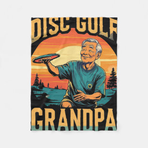 Disc Golf Grandpa – Funny Retro Sports Design For  Fleece Blanket