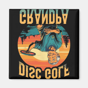 Disc Golf Grandpa – Funny Retro Sports Design For Magnet