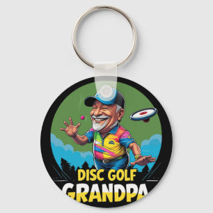 Disc Golf Grandpa – Green Dge Cap-throw Retro Key Ring