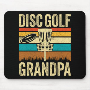 Disc Golf Grandpa - Retro Style Vintage Disc Golf Mouse Pad