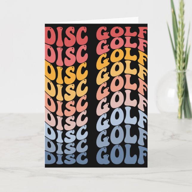Disc Golf Groovy Disc Golfing Disc Golfer  Card (Front)