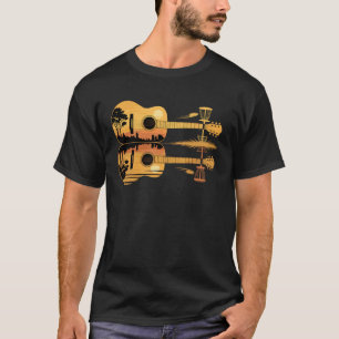 Disc Golf Guitar Sunset Nature Reflection Player G T-Shirt