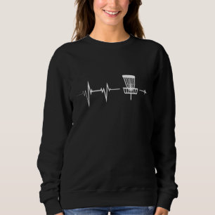 Disc Golf Heartbeat Frisbee Frolf Golf Basket Gift Sweatshirt