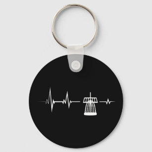 Disc Golf Heartbeat Frisbee Frolf Golf Sket Gift Key Ring