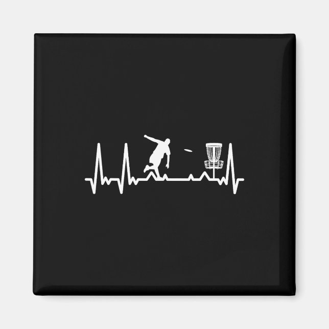 Disc Golf Heartbeat Target Sket Golfer Electrocard Magnet (Front)