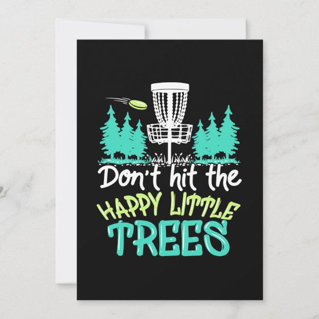 Disc Golf Hit The Happy Little Trees Invitation (Front)