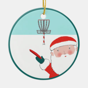 Disc Golf Holiday Gift Ceramic Ornament