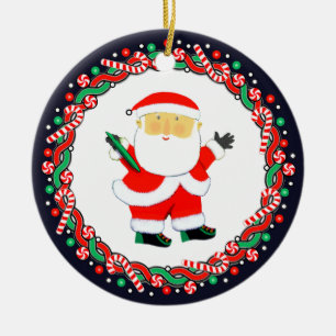 Disc Golf Holiday Gift Ceramic Ornament
