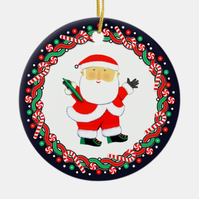 Disc Golf Holiday Gift Ceramic Ornament (Front)