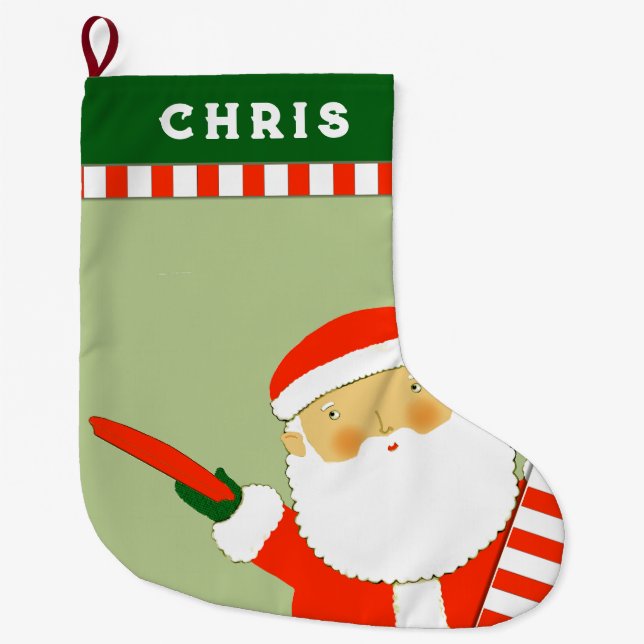 Disc Golf Holiday Gift Large Christmas Stocking (Front)