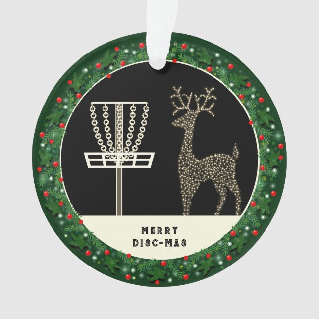 Disc Golf Holiday Gift Ornament (Front)