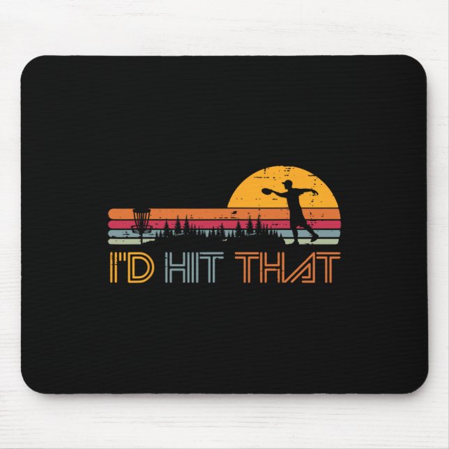 Disc Golf Id Hit That Retro Frisbee Player Men Wom Mouse Pad (Front)