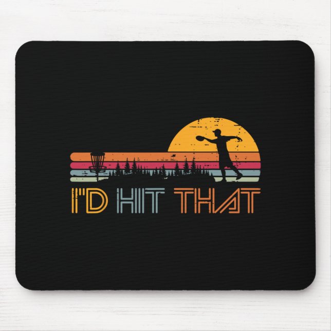 Disc Golf Id Hit That Retro Frisbee Player Men Wom Mouse Pad (Front)