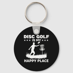 Disc Golf Is My Happy Place  Key Ring
