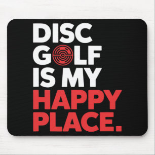 Disc Golf Is My Happy Place - Minimalist Disc Spor Mouse Pad