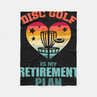 Disc Golf Is My Retirement Plan Vintage Retro Hear Fleece Blanket